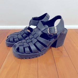 Vintage Fisherman Sandal with Block Heel